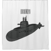 Onderzeese illustratie van cartoon douchegordijn (Voorkant)