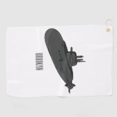 Onderzeese illustratie van cartoon golfhanddoek (Horizontaal)