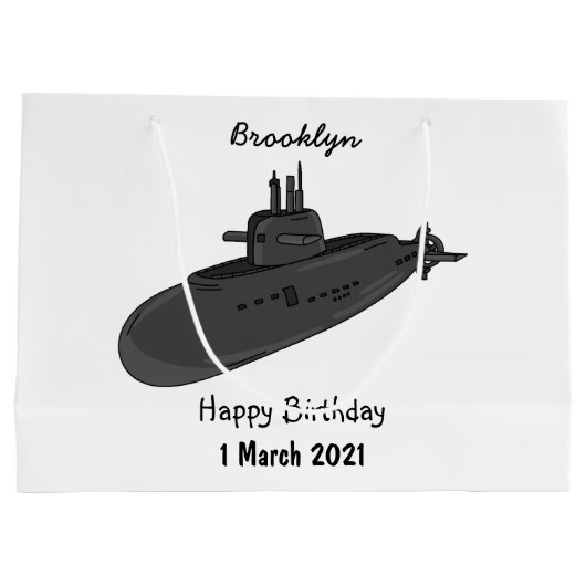 Onderzeese illustratie van cartoon groot cadeauzakje (Achterkant)