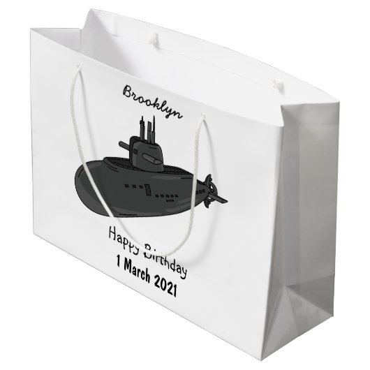 Onderzeese illustratie van cartoon groot cadeauzakje (Achterkant Gekanteld)