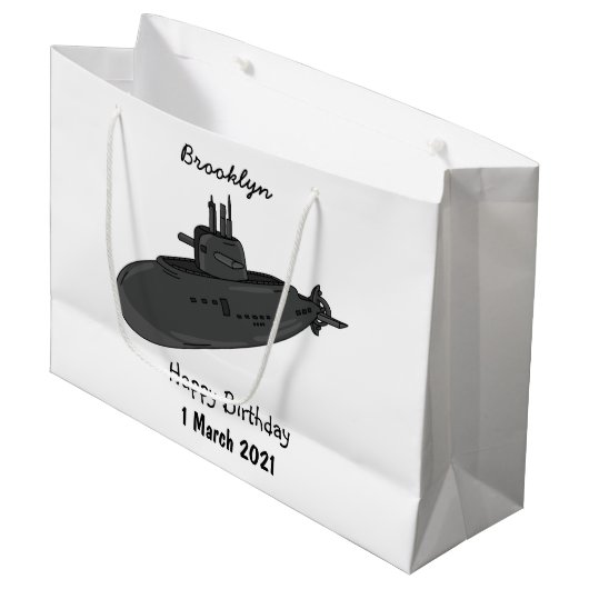 Onderzeese illustratie van cartoon groot cadeauzakje (Voorkant Gekanteld)