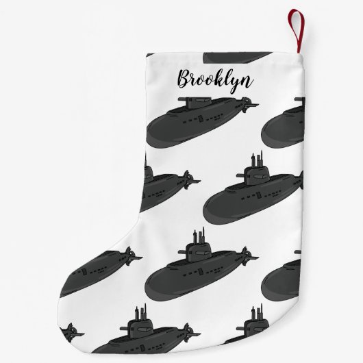 Onderzeese illustratie van cartoon kleine kerstsok (Achterkant)