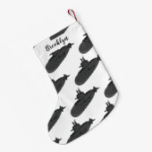 Onderzeese illustratie van cartoon kleine kerstsok (Achterkant (Hangend))