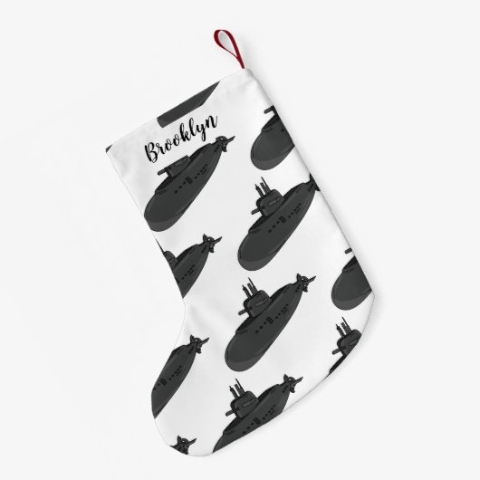 Onderzeese illustratie van cartoon kleine kerstsok (Achterkant (Hangend))