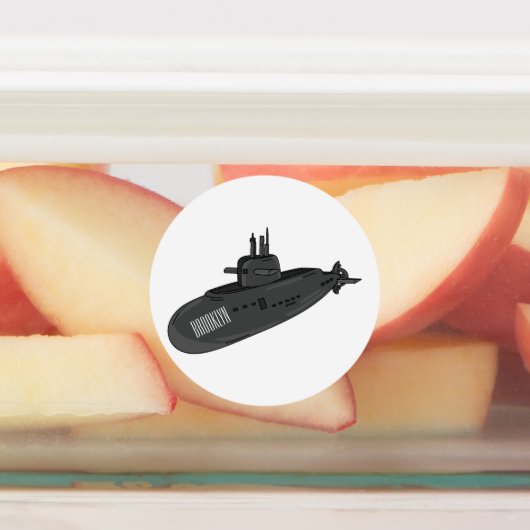 Onderzeese illustratie van cartoon labels (Aangebracht)