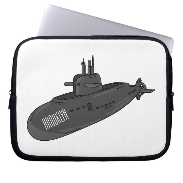 Onderzeese illustratie van cartoon laptop sleeve (Voorkant)