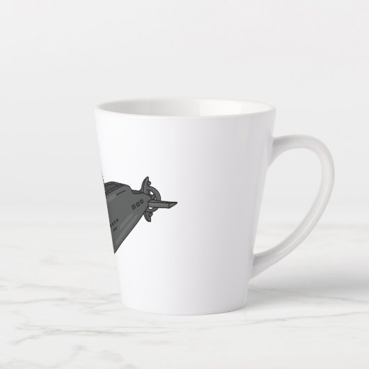 Onderzeese illustratie van cartoon latte mok (Rechts)