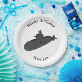 Onderzeese illustratie van cartoon papieren bordje (Feest)