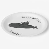 Onderzeese illustratie van cartoon papieren bordje (Gekanteld)