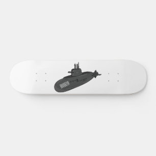 Onderzeese illustratie van cartoon persoonlijk skateboard