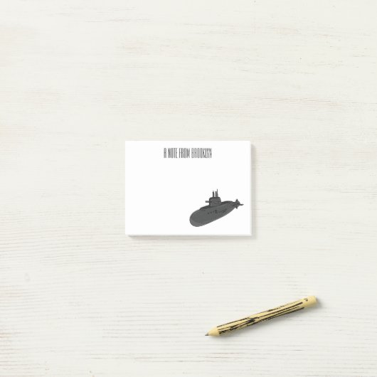 Onderzeese illustratie van cartoon post-it® notes (Op bureau)