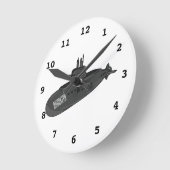 Onderzeese illustratie van cartoon ronde klok (Hoek)