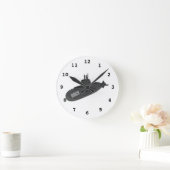 Onderzeese illustratie van cartoon ronde klok (Huis)