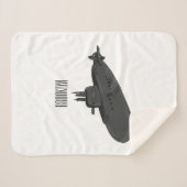 Onderzeese illustratie van cartoon sherpa deken (Voorkant (horizontaal))