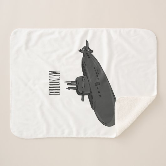 Onderzeese illustratie van cartoon sherpa deken (Voorkant (horizontaal))