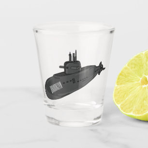 Onderzeese illustratie van cartoon shot glas