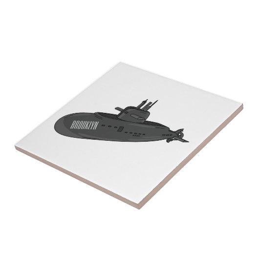 Onderzeese illustratie van cartoon tegeltje (Zijkant)