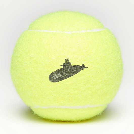 Onderzeese illustratie van cartoon tennisballen (Voorkant)