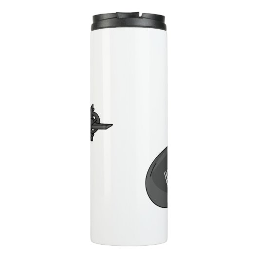 Onderzeese illustratie van cartoon thermosbeker (Achterkant)