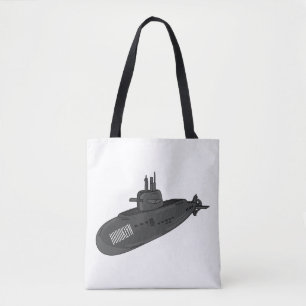 Onderzeese illustratie van cartoon tote bag