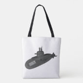 Onderzeese illustratie van cartoon tote bag (Achterkant)