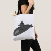 Onderzeese illustratie van cartoon tote bag (Dichtbij)