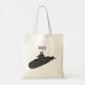 Onderzeese illustratie van cartoon tote bag (Achterkant)