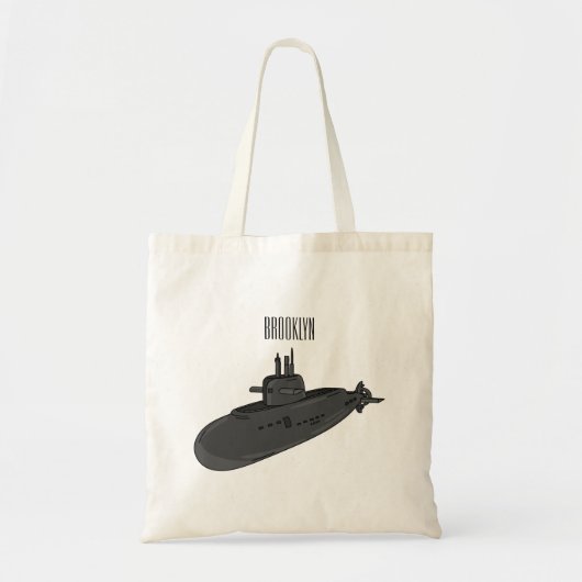 Onderzeese illustratie van cartoon tote bag (Voorkant)