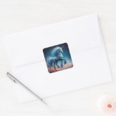 Onderzeese Kelpie Mer Eenhoorn Vierkante Sticker (Envelop)