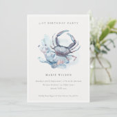 Onderzeese krabben Koraal Elke zondag uitnodigen Bedankkaart (Staand voorkant)