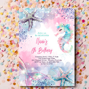 Onderzeese magische zeemeermin verjaardagsfeest kaart