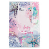 Onderzeese magische zeemeermin verjaardagsfeest medium cadeauzakje (Achterkant)