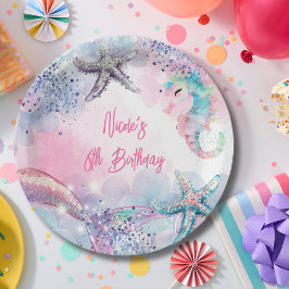 Onderzeese magische zeemeermin verjaardagsfeest papieren bordje