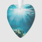 Onderzeese onderzeeër duikdatum foto aangepast ornament (voorkant)