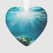 Onderzeese onderzeeër duikdatum foto aangepast ornament (voorkant)