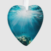 Onderzeese onderzeeër duikdatum foto aangepast ornament (voorkant)