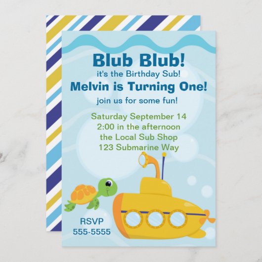 Onderzeese partij kaart (Voorkant / Achterkant)