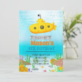 Onderzeese partijuitnodiging kaart (Staand voorkant)