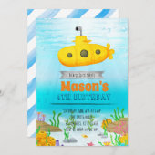 Onderzeese partijuitnodiging kaart (Voorkant / Achterkant)