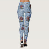Onderzeese rode en roze koralen Herhaal afdrukken Leggings (Achterkant)