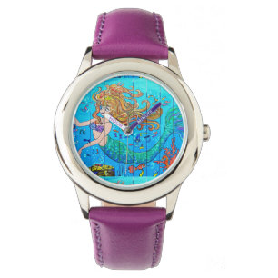 onderzeese rode zeemeermin horloge