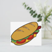 Onderzeese sandwich-cartoon briefkaart (Staand voorkant)