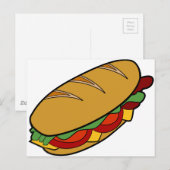 Onderzeese sandwich-cartoon briefkaart (Voorkant / Achterkant)