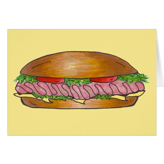 Onderzeese sandwich Ham Cheese Hoagie Sub Grinder (Voorkant Horizontaal)