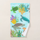 Onderzeese schatten Zeeen schildpadden en koralen Bad Handdoek (Handdoek)