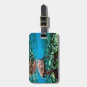 Onderzeese tropische Zee schildpad Bagagelabel (Voorkant verticaal)