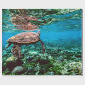 Onderzeese tropische Zee schildpad Cadeaupapier (Vlak)