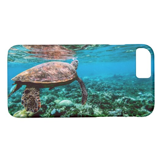 Onderzeese tropische Zee schildpad Case-Mate iPhone Case (Achterkant (Horizontaal))