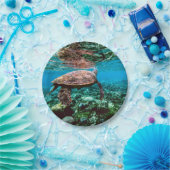 Onderzeese tropische Zee schildpad Papieren Bordje (Feest)