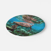 Onderzeese tropische Zee schildpad Papieren Bordje (Gekanteld)